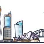 banner-sydney-city-skyline-flat-line-trendy-style-sydney-city-line-art_310772-10
