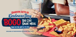 Zaxby’s Celebrates Random Acts of Kindness Day With ‘Buy One, Give One’ Big Zax Snak Meal
